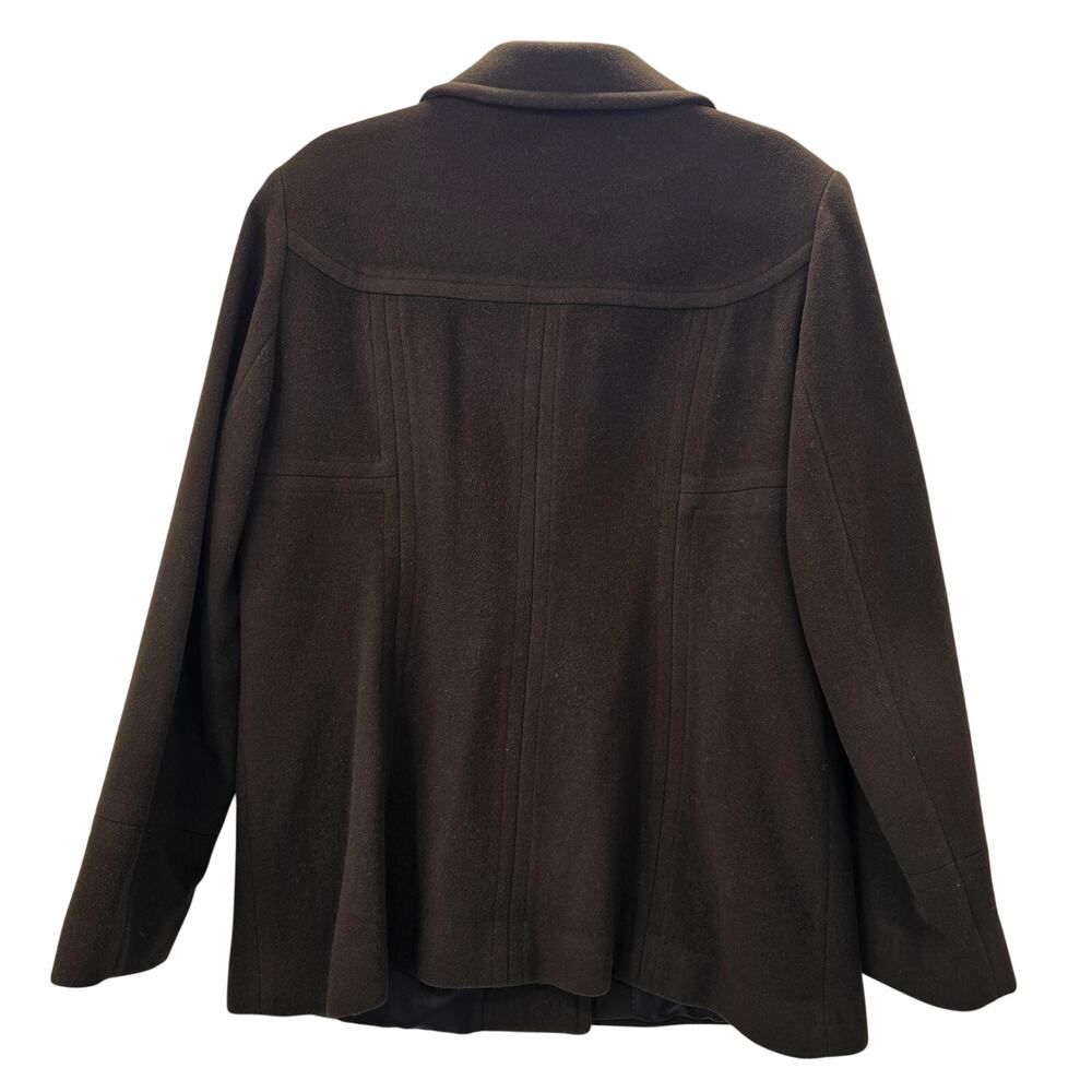 Jason Kole Coat Womens Large Brown Wool Blend Mid Length Jacket Blazer Lined - Picture 2 of 6